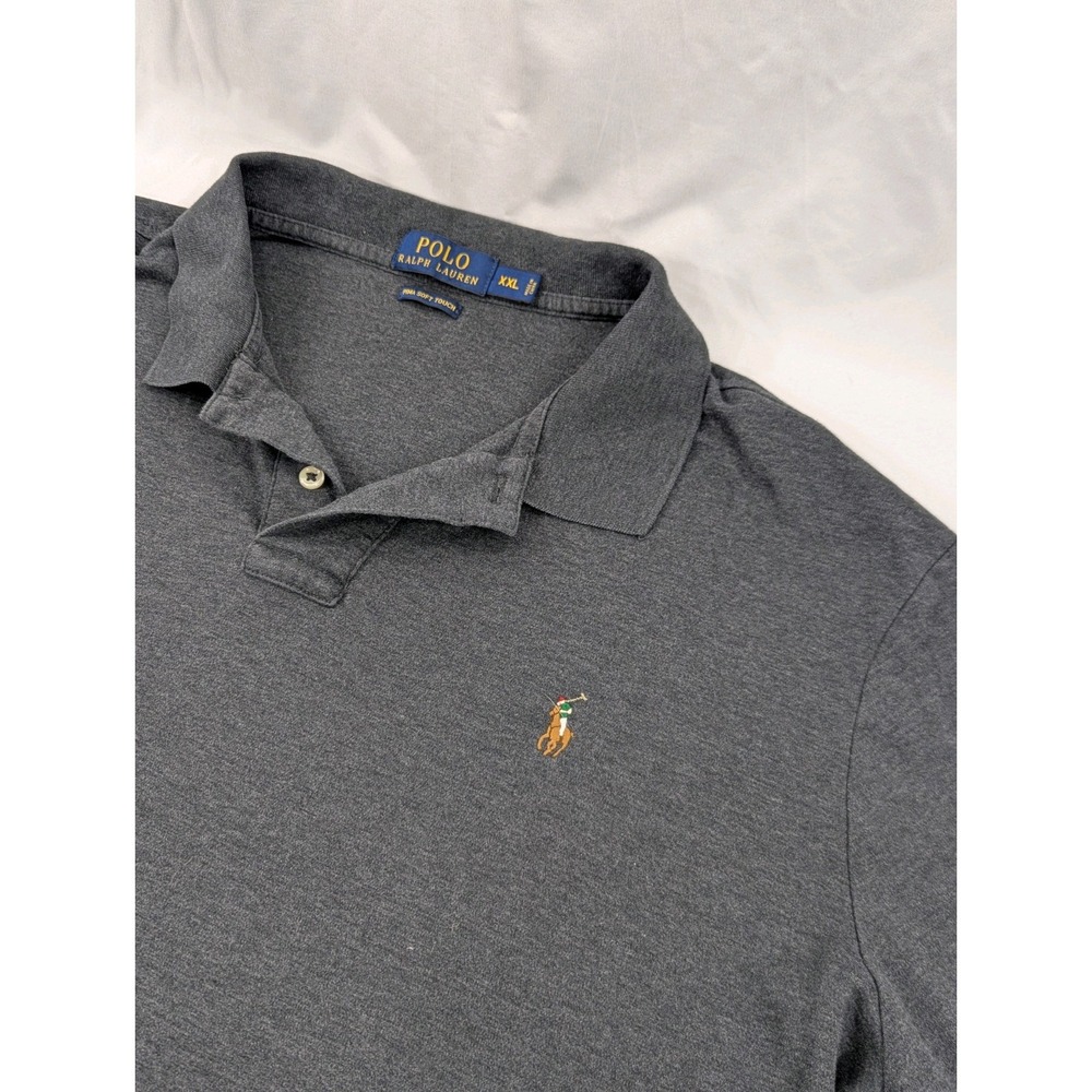 Polo by Ralph Lauren Dark Gray Polo Shirt with Multicolor Pony Logo